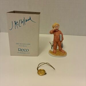 J McClelland Reco Collection Tuck-Me-In 3.5” Porcelain Figure with Box